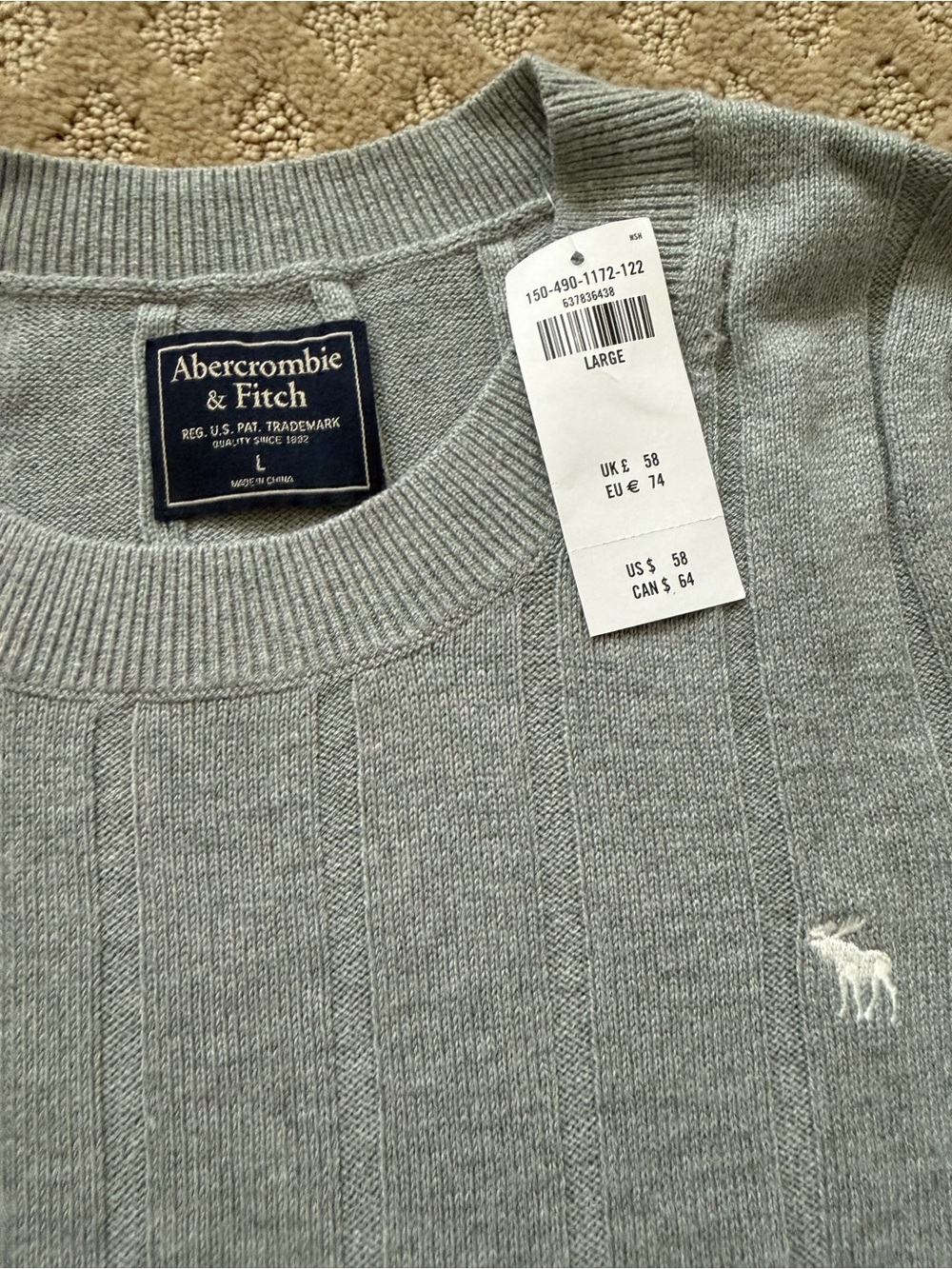 Abercrombie & Fitch Grey Fitted Sweater - Picture 2 of 3